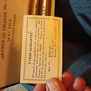 Perfume writing pins ARPEGE-CHANEL NO.5 14KT GOLD